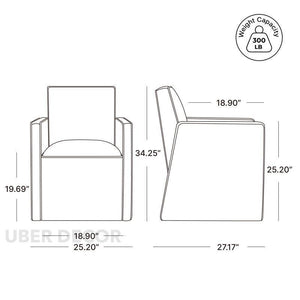 Ardina Modern Dining Chair Custom Made Armchair Design Ideal for Dining Room Living Area Formal Lounge - Uber Decor