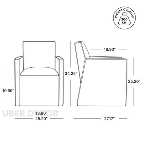 Ardina Modern Dining Chair Custom Made Armchair Design Ideal for Dining Room Living Area Formal Lounge - Uber Decor