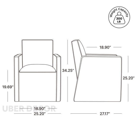 Ardina Modern Dining Chair Custom Made Armchair Design Ideal for Dining Room Living Area Formal Lounge - Uber Decor