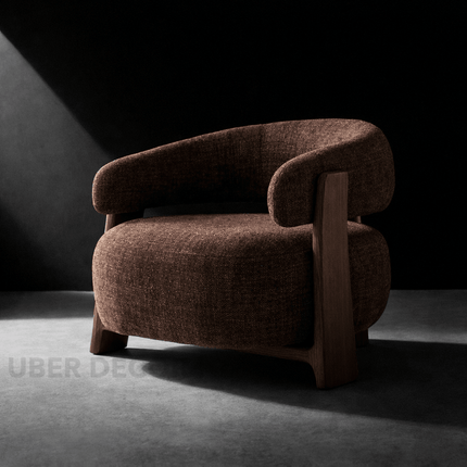 Tranquil Arc Living Room Chair Mid Century Modern American Inspired Solid Wood Frame Fixed Base Contemporary Chair Lounge and Bedroom