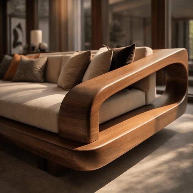 Toronto Luxury Wooden Sofa Sculptural Modern Couch for Living Room - product image 4