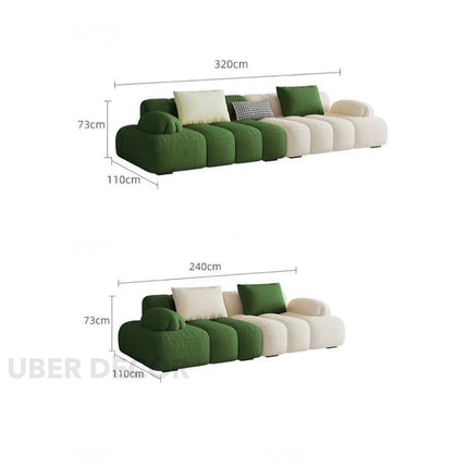Lucca 3-Seater Postmodern Puff Sofa – Minimalist Lazy Couch for Living Room, Lounge, or Bedroom