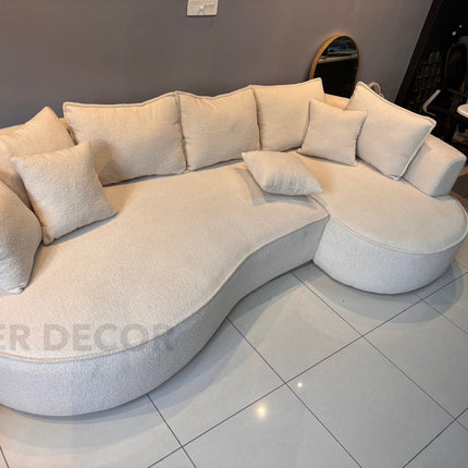 Boucle Breeze Curved Luxury Sofa - Elegant Boucle Couch for Modern Interiors- 1, 3, 5, 7 seater