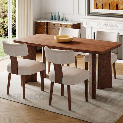 SereneSet Dining Chair Set of 2 Mid Century Modern Solid Wood Legs Custom Made Design Ideal for Dining Room Kitchen Dining Area - Uber Decor