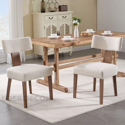 SereneSet Dining Chair Set of 2 Mid Century Modern Solid Wood Legs Custom Made Design Ideal for Dining Room Kitchen Dining Area - Uber Decor