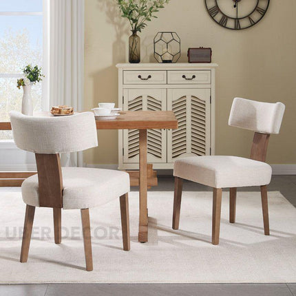 SereneSet Dining Chair Set of 2 Mid Century Modern Solid Wood Legs Custom Made Design Ideal for Dining Room Kitchen Dining Area - Uber Decor