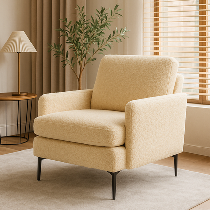 Isyra- Comfy Single Sofa Accent Chair with Large Seating and Backrest for Bedroom Living Room, Bed Room of Office