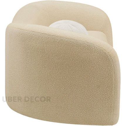 Nuvira 62" 2-Seater Sculptural Loveseat – Customisable Curved Organic Sofa for Living Room