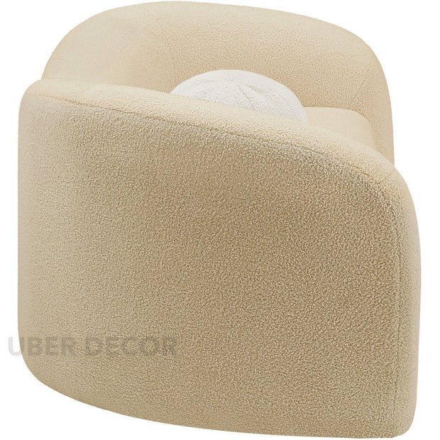 Nuvira 62" 2-Seater Sculptural Loveseat – Customisable Curved Organic Sofa for Living Room - Uber Decor