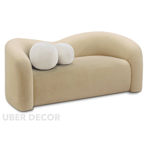 Nuvira 62" 2-Seater Sculptural Loveseat – Customisable Curved Organic Sofa for Living Room - Uber Decor