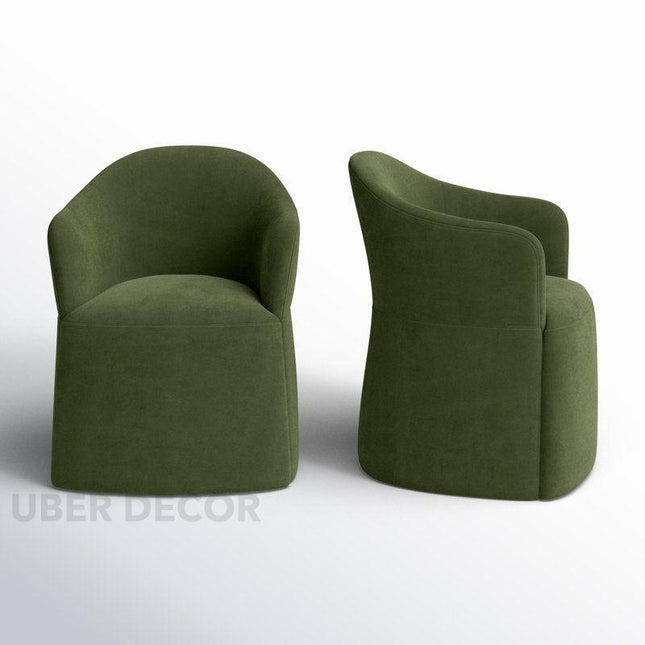 Ravyn Modern Side Chair Set of 2 with Curved Back and Sculptural Silhouette Ideal for Dining or Accent Seating - Uber Decor