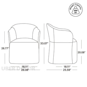 Ravyn Modern Side Chair Set of 2 with Curved Back and Sculptural Silhouette Ideal for Dining or Accent Seating - Uber Decor