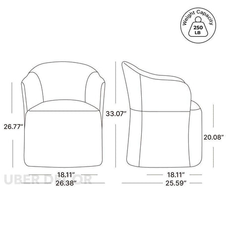 Ravyn Modern Side Chair Set of 2 with Curved Back and Sculptural Silhouette Ideal for Dining or Accent Seating - Uber Decor