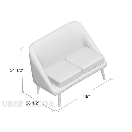 Milo 49" 2‑Seater Curved Loveseat – Customisable Mid-Century Modern Sofa for Compact Living - Uber Decor