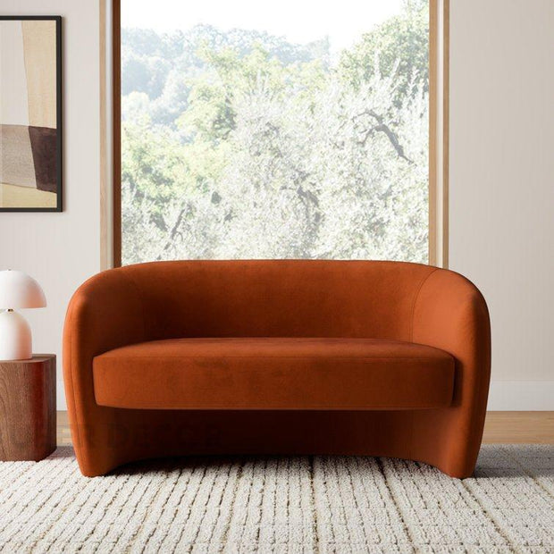 Bergen 61" Upholstered 2‑Seater Loveseat – Elegant Sculptural Sofa for Living & Lounge - Uber Decor