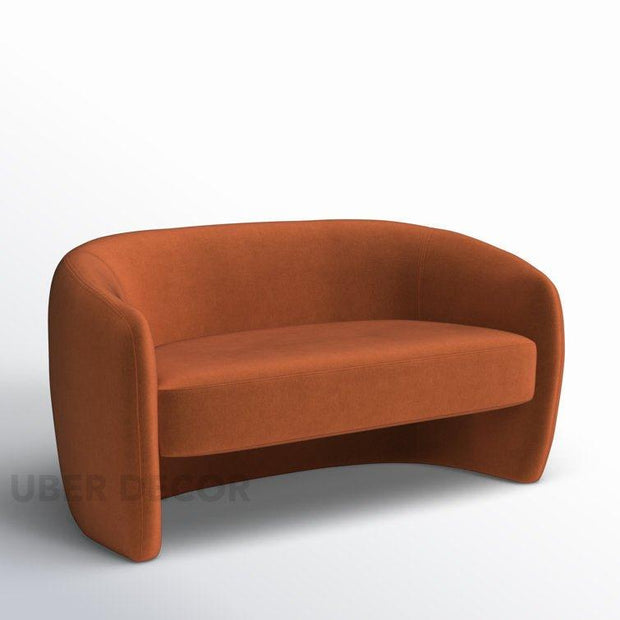 Bergen 61" Upholstered 2‑Seater Loveseat – Elegant Sculptural Sofa for Living & Lounge - Uber Decor