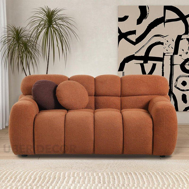 Zyara 65" 2-Seater Upholstered Couch – Customisable Plush Modular Sofa for Living Room or Lounge Area - Uber Decor