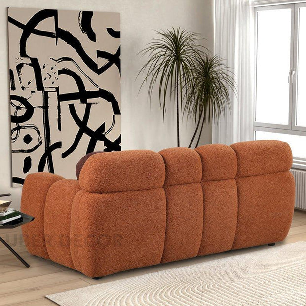 Zyara 65" 2-Seater Upholstered Couch – Customisable Plush Modular Sofa for Living Room or Lounge Area - Uber Decor