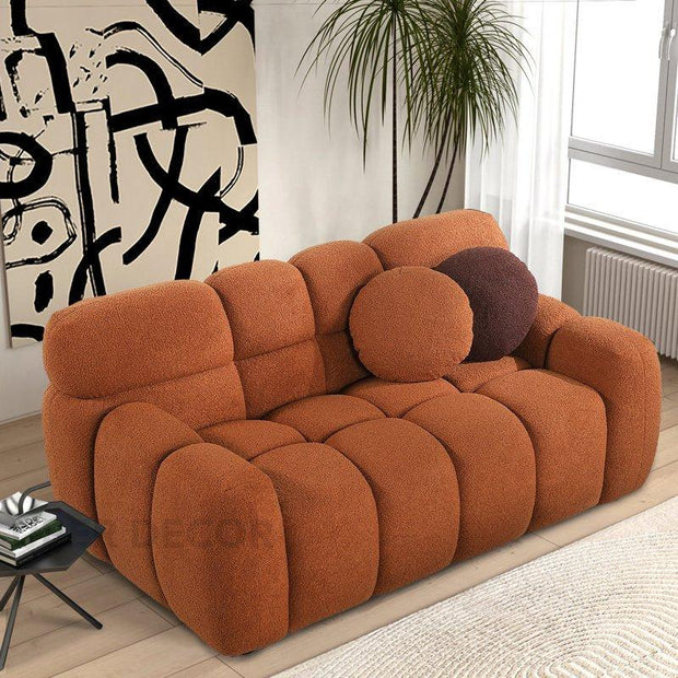 Zyara 65" 2-Seater Upholstered Couch – Customisable Plush Modular Sofa for Living Room or Lounge Area - Uber Decor