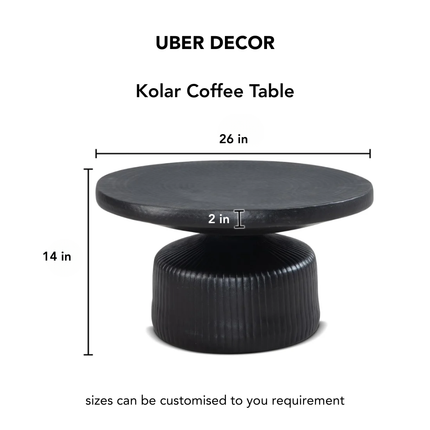 Kolar Coffee Table Contemporary Sculptural Mid Century Modern Scandinavian Inspired Solid Wood Center Table With Solid Wood Base For Living Room