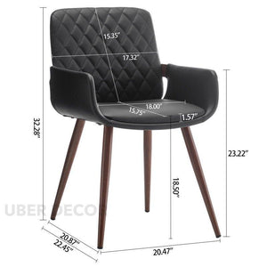 Tavra Contemporary Dining Chair Set of 2 Modern Custom Made Design with Armrest Ideal for Dining Room Office Space - Uber Decor