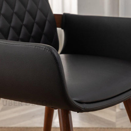 Tavra Contemporary Dining Chair Set of 2 Modern Custom Made Design with Armrest Ideal for Dining Room Office Space - Uber Decor