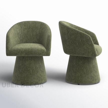 Lumi Modern Barrel Chair Set of 2 with Curved Silhouette and Sculptural Base Ideal for Living Room Lounge or Dining Spaces - Uber Decor