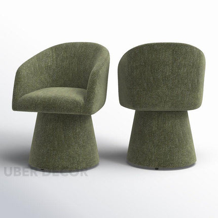 Lumi Modern Barrel Chair Set of 2 with Curved Silhouette and Sculptural Base Ideal for Living Room Lounge or Dining Spaces - Uber Decor