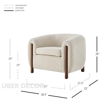 Tayra Accent Chair- Cute Oversized Upholstered Barrel Chair with Extra Depth and Height Seating