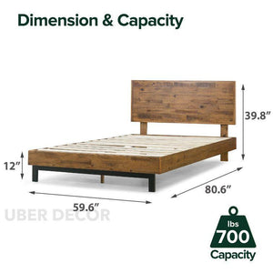 RustGroove Minimalist Reclaimed Platform Bed for Modern Homes - Uber Decor