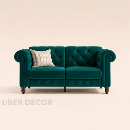 London 89" Futon Sofa- Classic Tufted Chesterfield Style Futon Sofa
