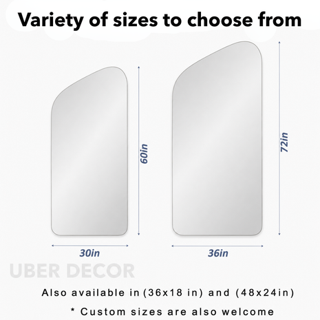 Lunara Frameless Asymmetrical Full Length Floor Mirror - Uber Decor