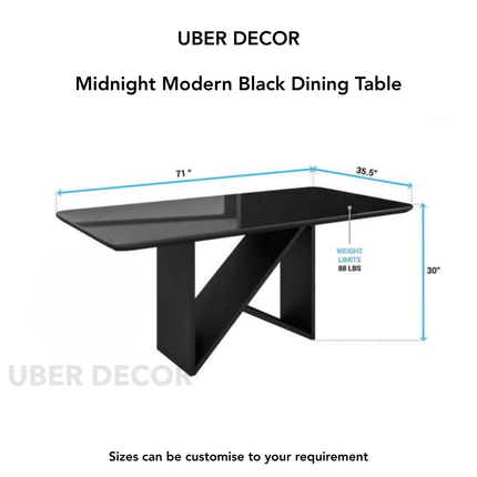 Midnight Gather Modern Dining Table with Sculptural Base Contemporary Design for Dining Room and Modern Home Interiors