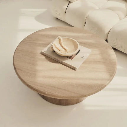 Marico Round Coffee Table Modern Contemporary Bauhaus Inspired Designer Center Table Custom Finish Minimalist Accent Table for Cozy Seating Area