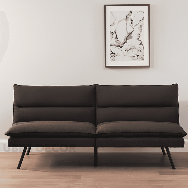 Istanbul Futon Sofa Bed- Premium Leather Design Futon Sofa Couch Convertible Bed for Home or Office - Uber Decor