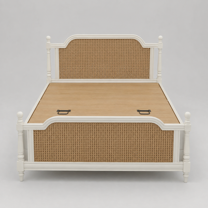 MapleGrace Colonial French Cane Panel Customisable Bed for Elegant Master Suites