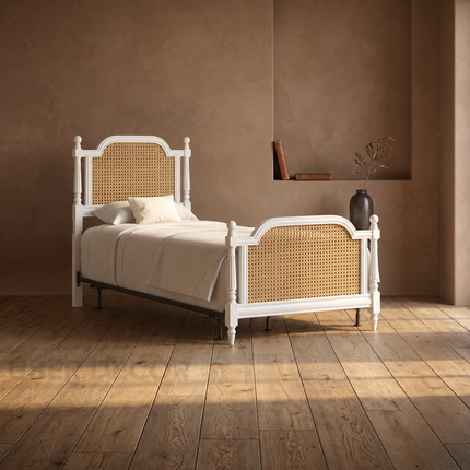 MapleGrace Colonial French Cane Panel Customisable Bed for Elegant Master Suites