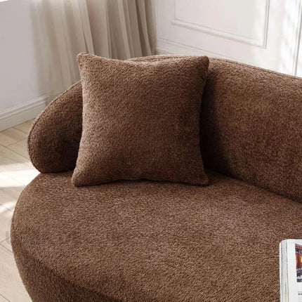 Malaga Curved Sofa- Mid Century Modern Curved Back Upholstered Boucle Sofa for Living Room
