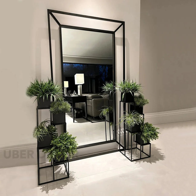 IronGlow- Full Length Metal Framed Large Size Mirror for High Ceiling Living Room, Entrance Foyer, Living Room, Boutique or Clothing Store