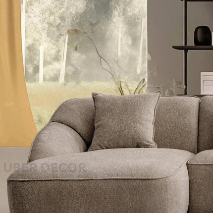 Madera 5 Seater Modern L Shaped Sofa with Rounded Corners and Lounger for Living Room