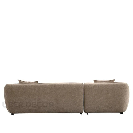 Madera 5 Seater Modern L Shaped Sofa with Rounded Corners and Lounger for Living Room
