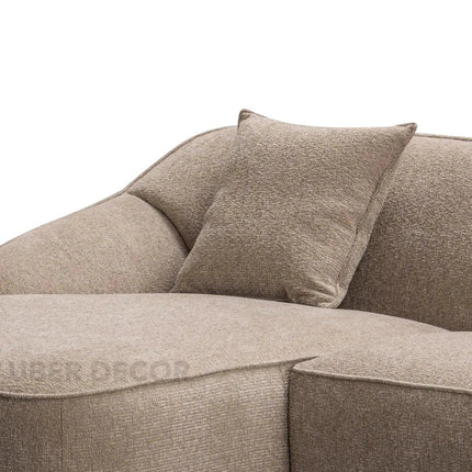 Madera 5 Seater Modern L Shaped Sofa with Rounded Corners and Lounger for Living Room