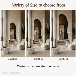 Miraan Frameless Full Length Irregular Wall Mirror - Uber Decor