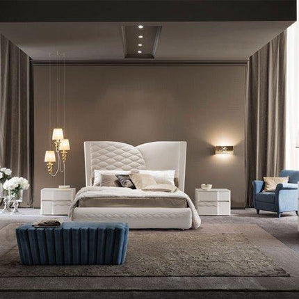 Quiet Arc Wave Bed – Contemporary Luxury Bed for Boutique Bedroom
