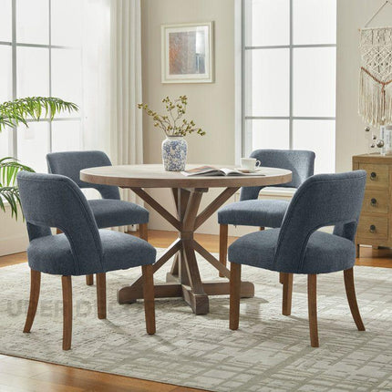 Vion Dining Chair Set of 2 Custom Made Mid Century Modern Design with Curved Back Ideal for Dining Room Formal Dining Area - Uber Decor