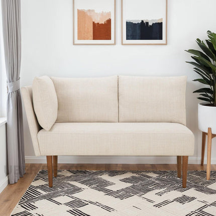 Calcutta Craft Mid Century Corner Bench Contemporary Customisable Seating for Dining Living Lounge and Entryway