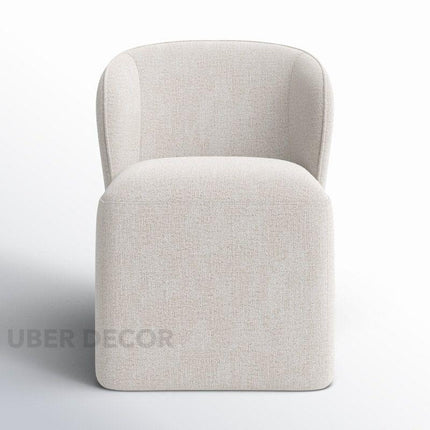 Brin Modern Dining Chair with Curved Wing Back and Soft Contemporary Silhouette for Dining and Lounge Spaces - Uber Decor