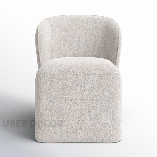 Brin Modern Dining Chair with Curved Wing Back and Soft Contemporary Silhouette for Dining and Lounge Spaces - Uber Decor