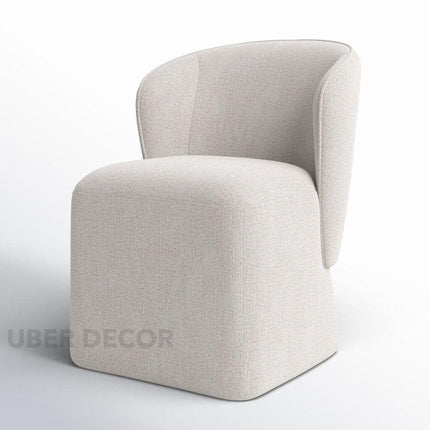 Brin Modern Dining Chair with Curved Wing Back and Soft Contemporary Silhouette for Dining and Lounge Spaces - Uber Decor