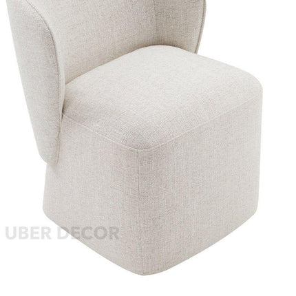 Brin Modern Dining Chair with Curved Wing Back and Soft Contemporary Silhouette for Dining and Lounge Spaces - Uber Decor